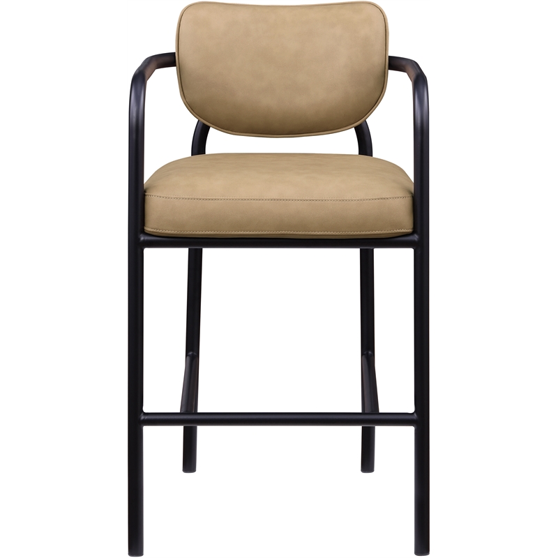 Meridian Furniture Serava Tan Vegan Leather Upholstered Bar Stool