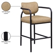 Meridian Furniture Serava Tan Vegan Leather Upholstered Bar Stool