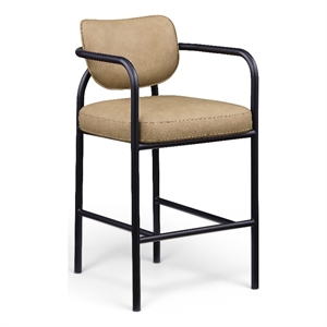 Meridian Furniture Serava Tan Vegan Leather Upholstered Bar Stool