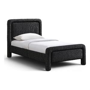 Meridian Furniture Baylor Black Fabric With Interwoven Chenille Twin Bed