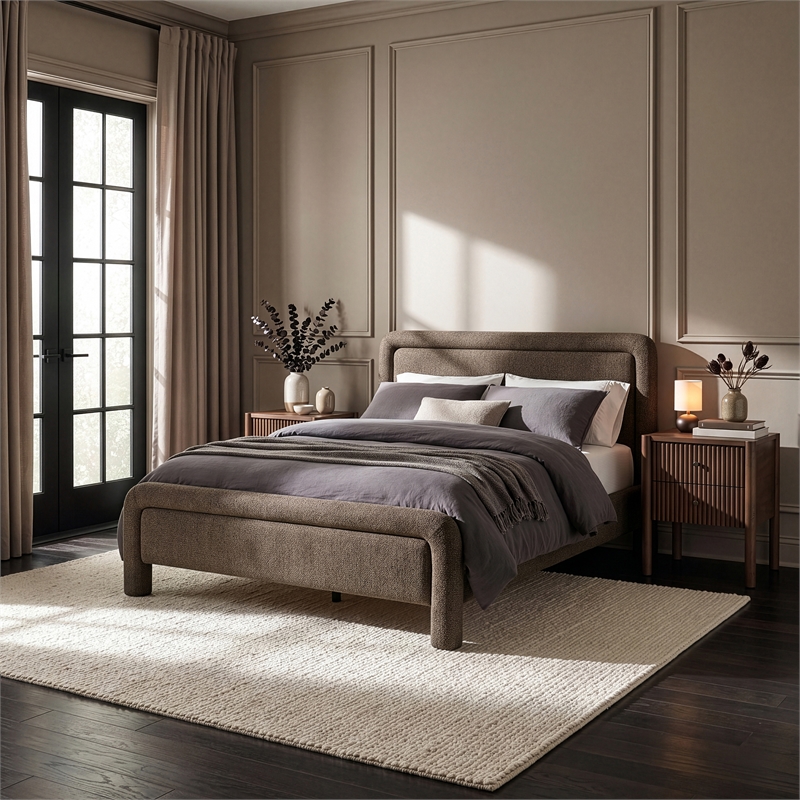 Meridian Furniture Baylor Brown Fabric With Interwoven Chenille Full Bed