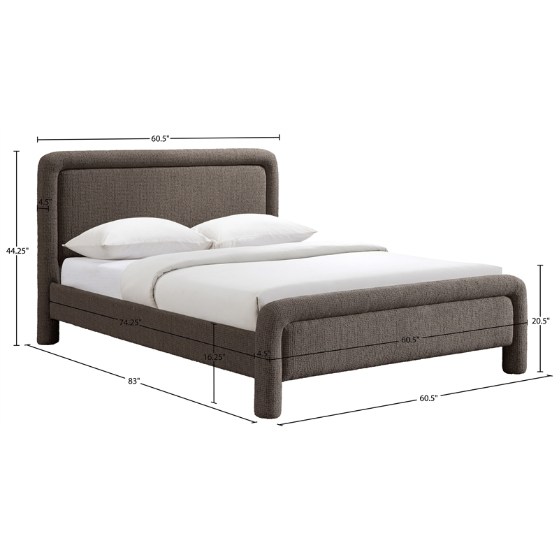 Meridian Furniture Baylor Brown Fabric With Interwoven Chenille Full Bed
