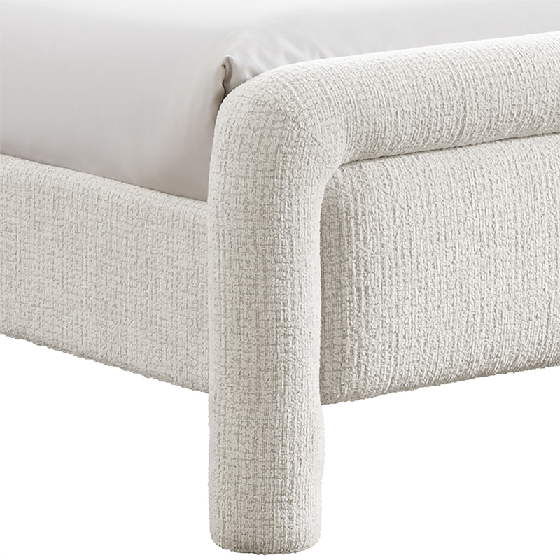 Meridian Furniture Baylor Cream Fabric With Interwoven Chenille King Bed