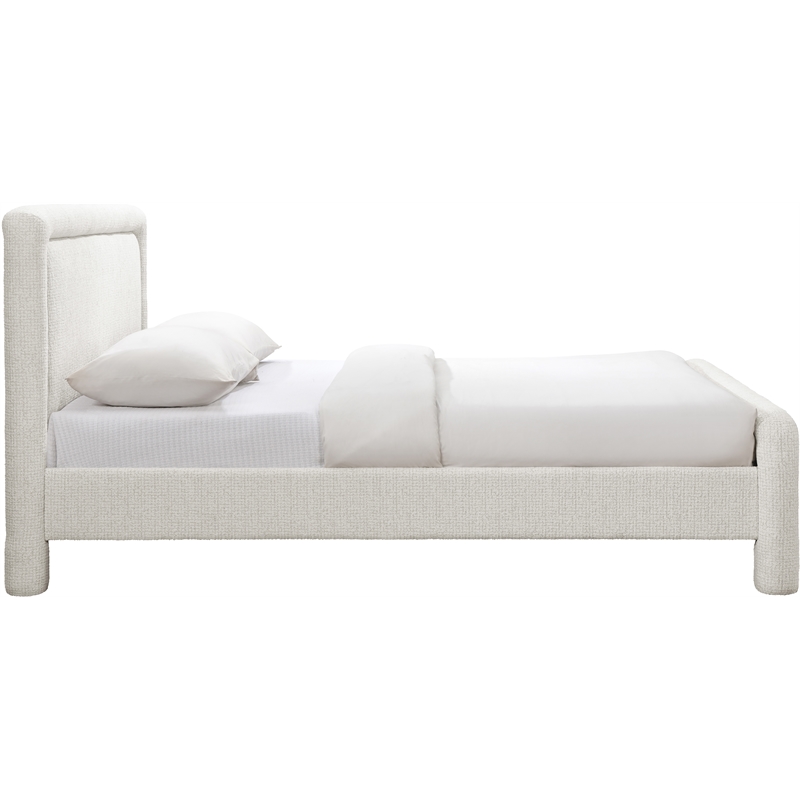 Meridian Furniture Baylor Cream Fabric With Interwoven Chenille Queen Bed
