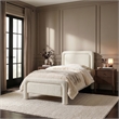 Meridian Furniture Baylor Cream Fabric With Interwoven Chenille Twin Bed