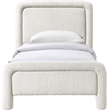 Meridian Furniture Baylor Cream Fabric With Interwoven Chenille Twin Bed