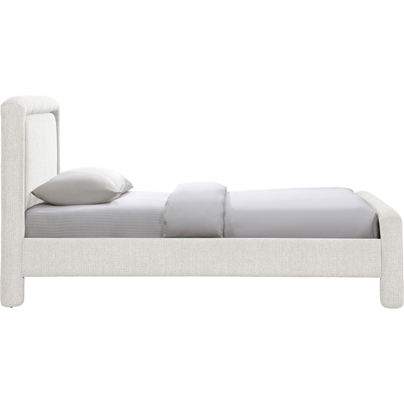 Meridian Furniture Baylor Cream Fabric With Interwoven Chenille Twin Bed