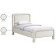 Meridian Furniture Baylor Cream Fabric With Interwoven Chenille Twin Bed