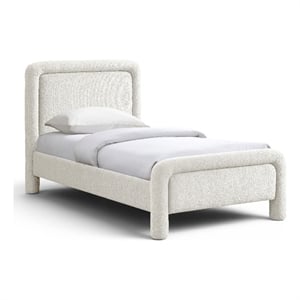 Meridian Furniture Baylor Cream Fabric With Interwoven Chenille Twin Bed