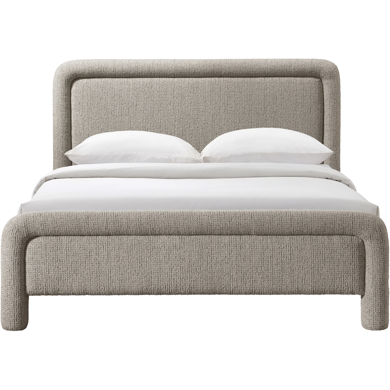 Meridian Furniture Baylor Taupe Fabric With Interwoven Chenille Full Bed