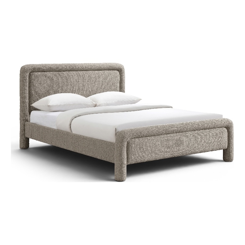 Meridian Furniture Baylor Taupe Fabric With Interwoven Chenille Full Bed