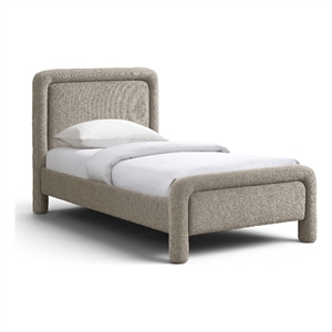 Meridian Furniture Baylor Taupe Fabric With Interwoven Chenille Twin Bed
