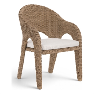 Meridian Furniture Seacrest Natural Water Resistant Fabric Patio Dining Chair