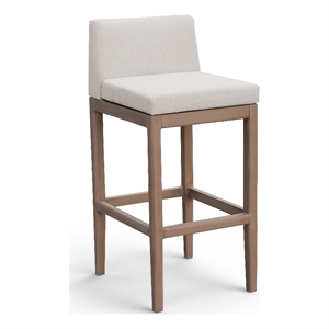 Meridian Furniture Solace Cream Olefin Performance Fabric Patio Bar Stool