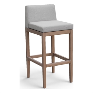 Meridian Furniture Solace Grey Olefin Performance Fabric Patio Bar Stool