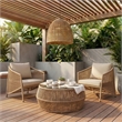 Meridian Furniture Coastline Beige Water Resistant Fabric Patio Accent Chair