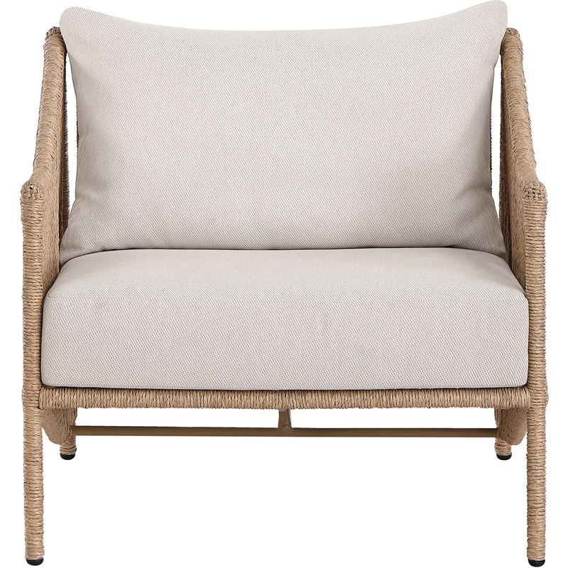 Meridian Furniture Coastline Beige Water Resistant Fabric Patio Accent Chair