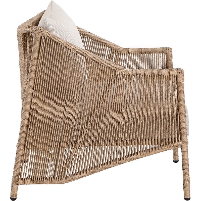 Meridian Furniture Coastline Beige Water Resistant Fabric Patio Accent Chair