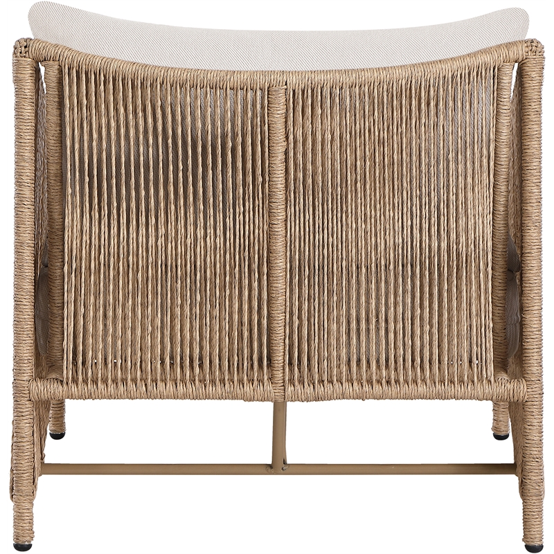 Meridian Furniture Coastline Beige Water Resistant Fabric Patio Accent Chair