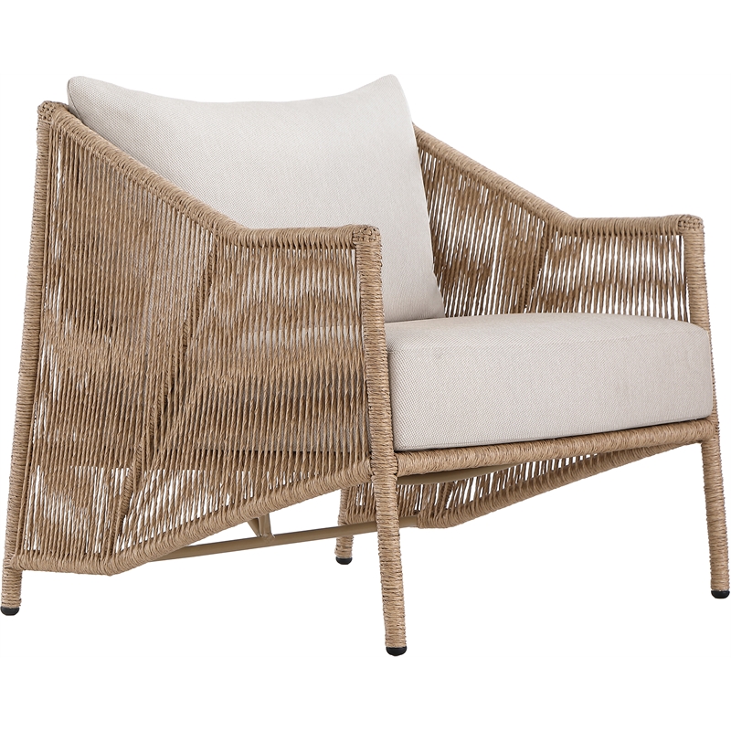 Meridian Furniture Coastline Beige Water Resistant Fabric Patio Accent Chair