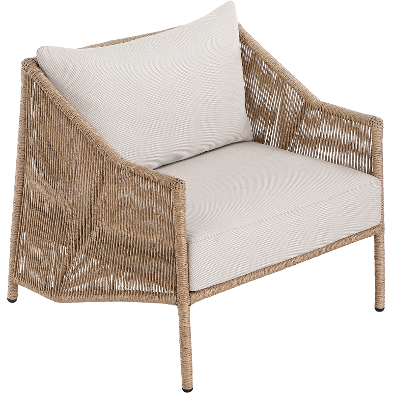 Meridian Furniture Coastline Beige Water Resistant Fabric Patio Accent Chair