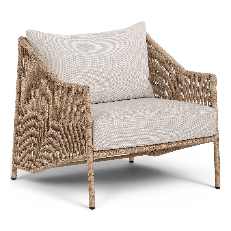 Meridian Furniture Coastline Beige Water Resistant Fabric Patio Accent Chair