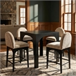 Meridian Furniture Waldorf Black Tempered Glass Top Counter Height Table