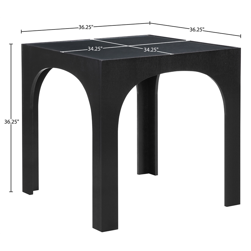 Meridian Furniture Waldorf Black Tempered Glass Top Counter Height Table