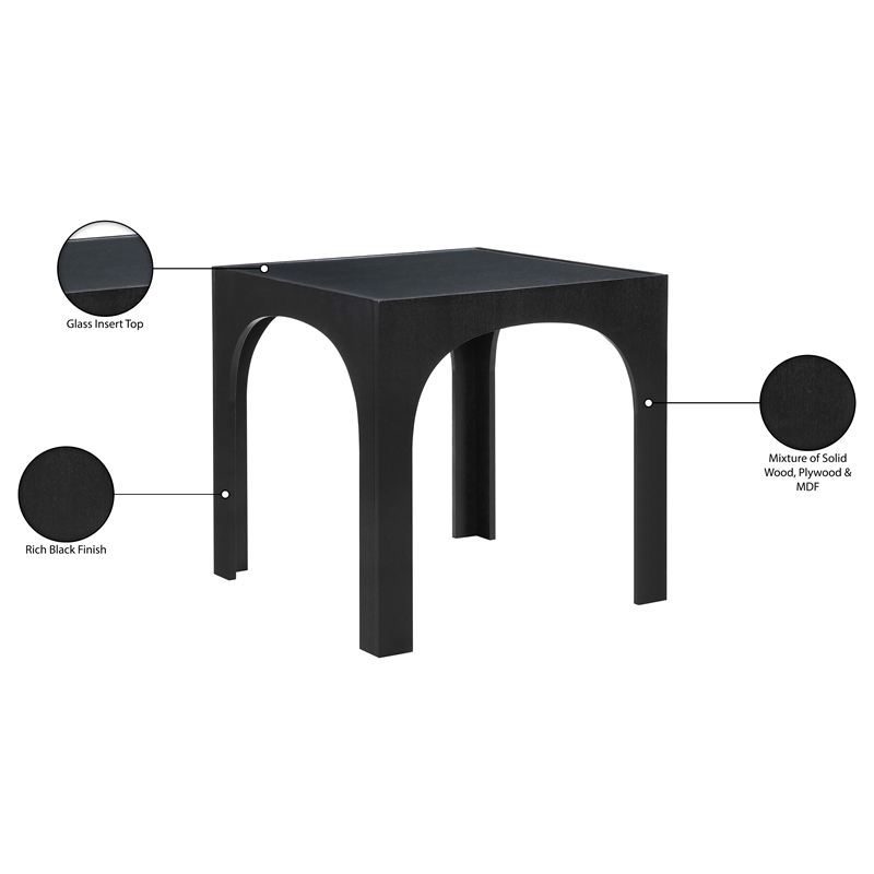 Meridian Furniture Waldorf Black Tempered Glass Top Counter Height Table