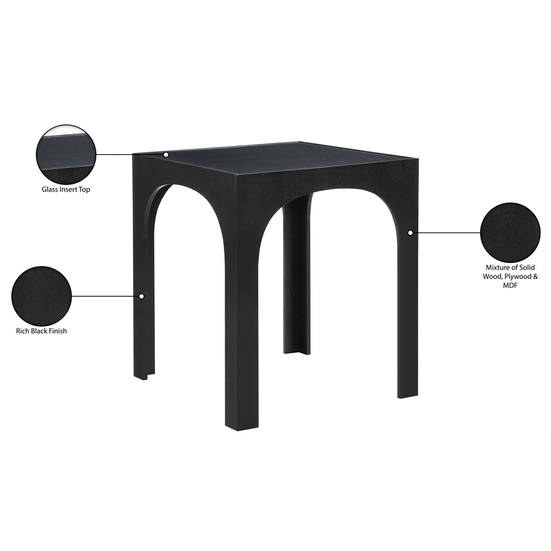Meridian Furniture Waldorf Black Tempered Glass Top Bar Height Table
