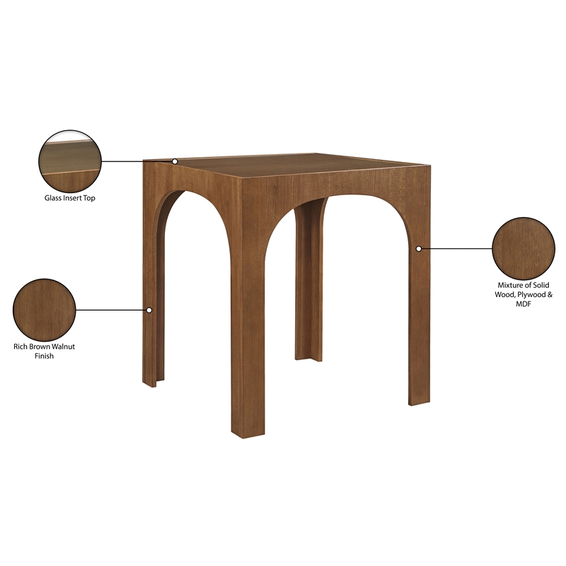 Meridian Furniture Waldorf Brown Tempered Glass Top Bar Height Table