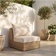 Meridian Furniture Seacrest Beige Water Resistant Fabric Patio Armless Chair