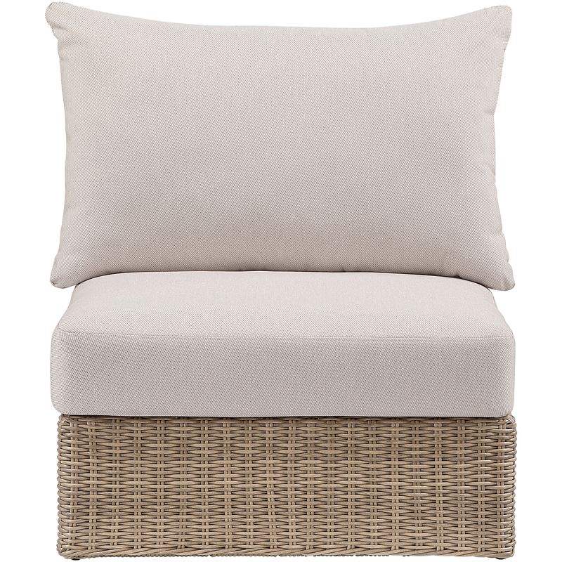 Meridian Furniture Seacrest Beige Water Resistant Fabric Patio Armless Chair