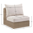 Meridian Furniture Seacrest Beige Water Resistant Fabric Patio Armless Chair