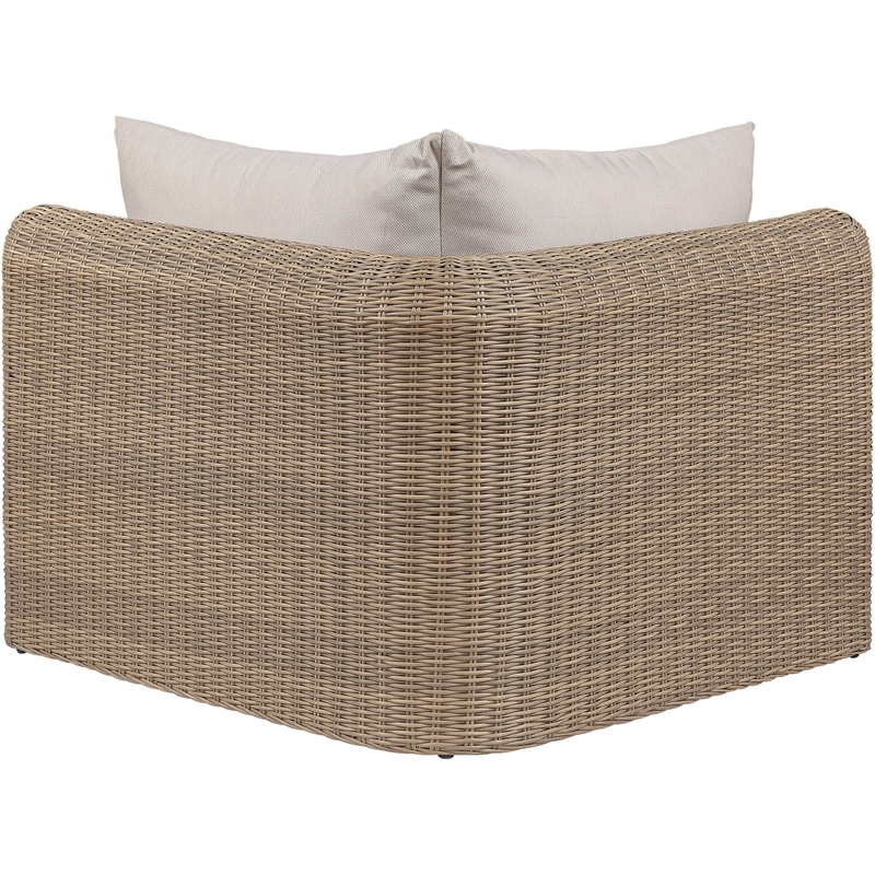 Meridian Furniture Seacrest Beige Water Resistant Fabric Patio Corner Chair