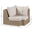 Meridian Furniture Seacrest Beige Water Resistant Fabric Patio Corner Chair
