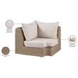 Meridian Furniture Seacrest Beige Water Resistant Fabric Patio Corner Chair