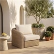 Meridian Furniture Seacrest Beige Water Resistant Fabric Patio Left Arm Chair
