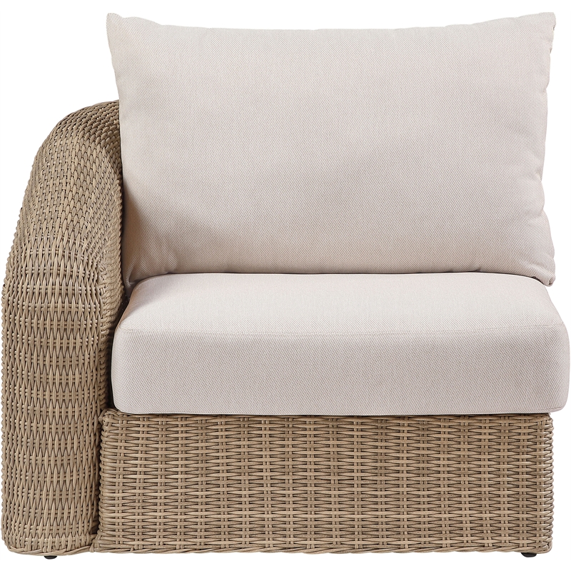 Meridian Furniture Seacrest Beige Water Resistant Fabric Patio Left Arm Chair