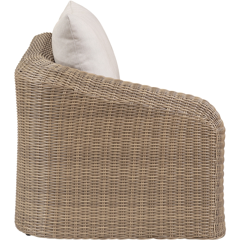 Meridian Furniture Seacrest Beige Water Resistant Fabric Patio Left Arm Chair