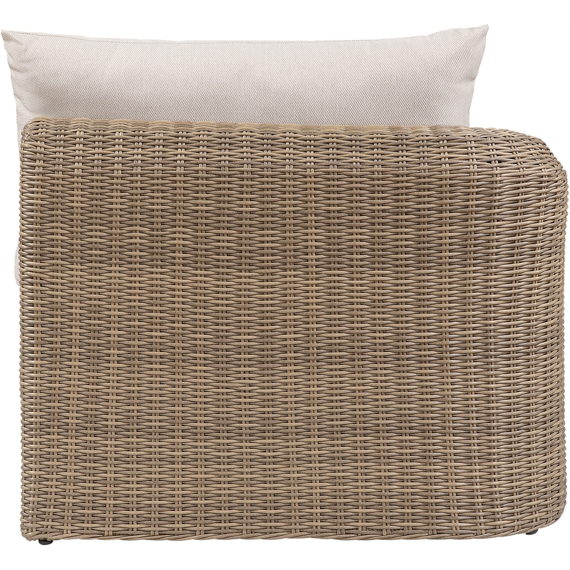 Meridian Furniture Seacrest Beige Water Resistant Fabric Patio Left Arm Chair