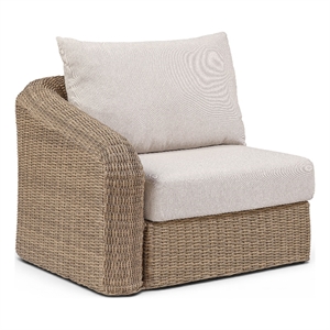 Meridian Furniture Seacrest Beige Water Resistant Fabric Patio Left Arm Chair