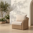 Meridian Furniture Seacrest Beige Water Resistant Fabric Patio Right Arm Chair