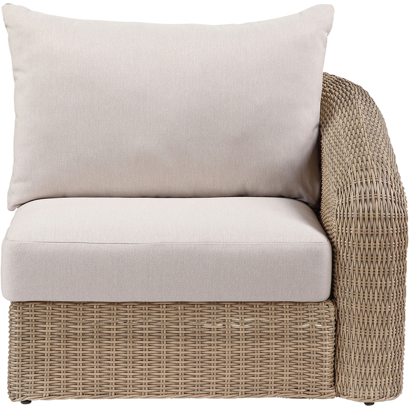 Meridian Furniture Seacrest Beige Water Resistant Fabric Patio Right Arm Chair