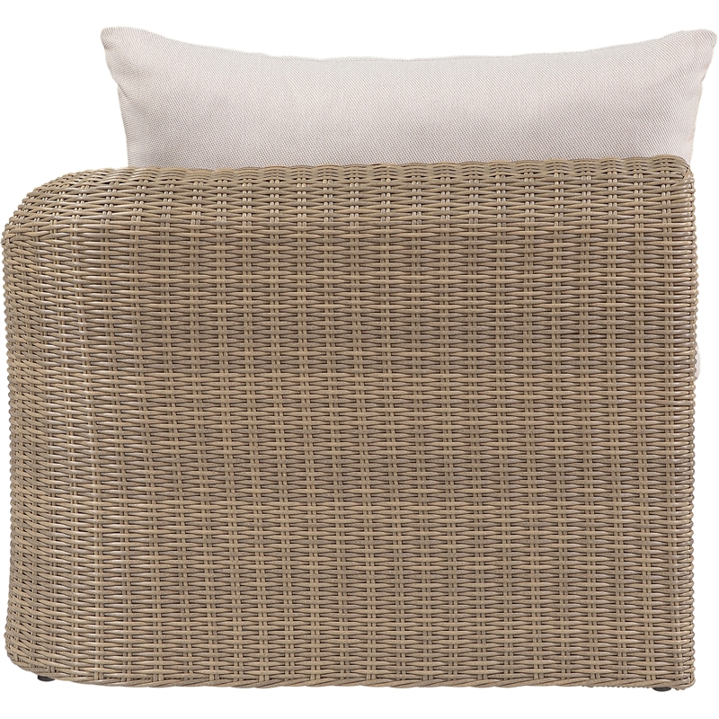 Meridian Furniture Seacrest Beige Water Resistant Fabric Patio Right Arm Chair
