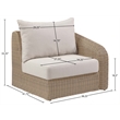 Meridian Furniture Seacrest Beige Water Resistant Fabric Patio Right Arm Chair
