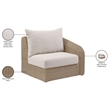 Meridian Furniture Seacrest Beige Water Resistant Fabric Patio Right Arm Chair
