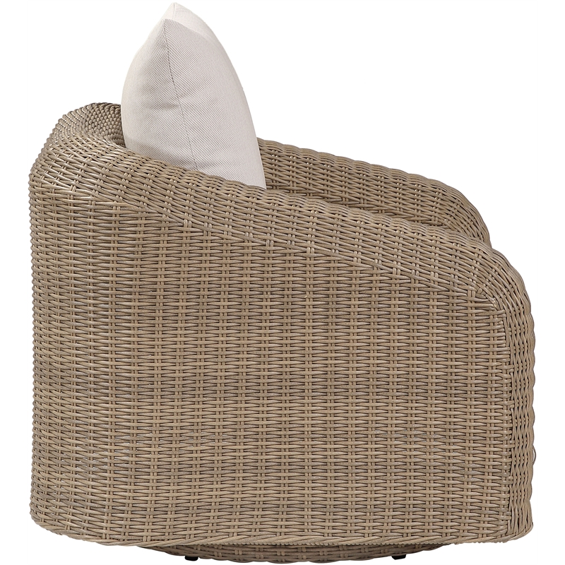 Meridian Furniture Seacrest Beige Water Resistant Fabric Patio Swivel Chair