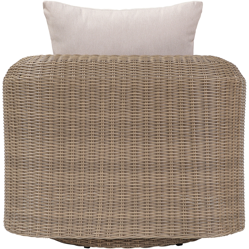 Meridian Furniture Seacrest Beige Water Resistant Fabric Patio Swivel Chair