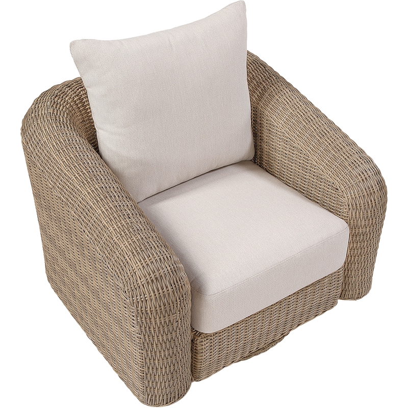 Meridian Furniture Seacrest Beige Water Resistant Fabric Patio Swivel Chair